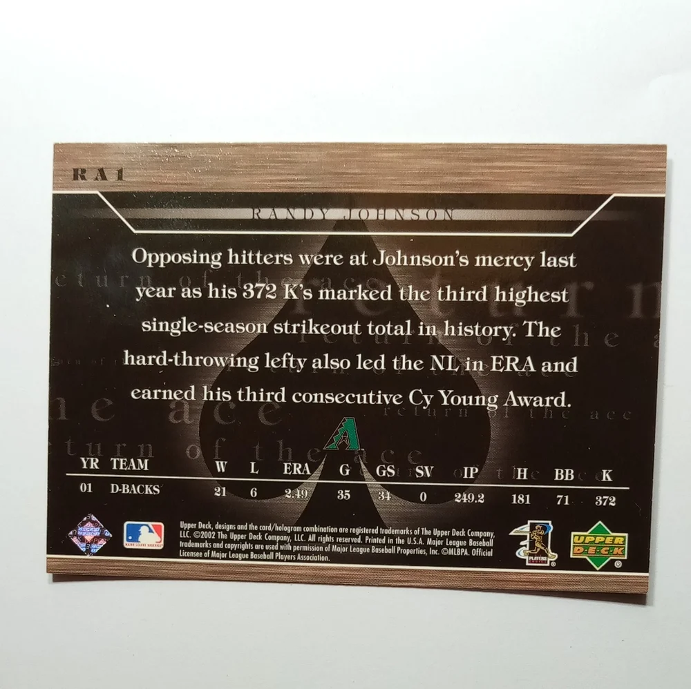 2002 Upper deck Randy Johnson - Picture 4 of 4